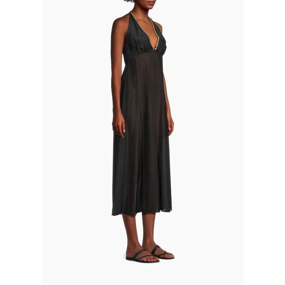Natori Cotton Silk Voile Halter Maxi Dress Size XL $250 - Picture 4 of 12